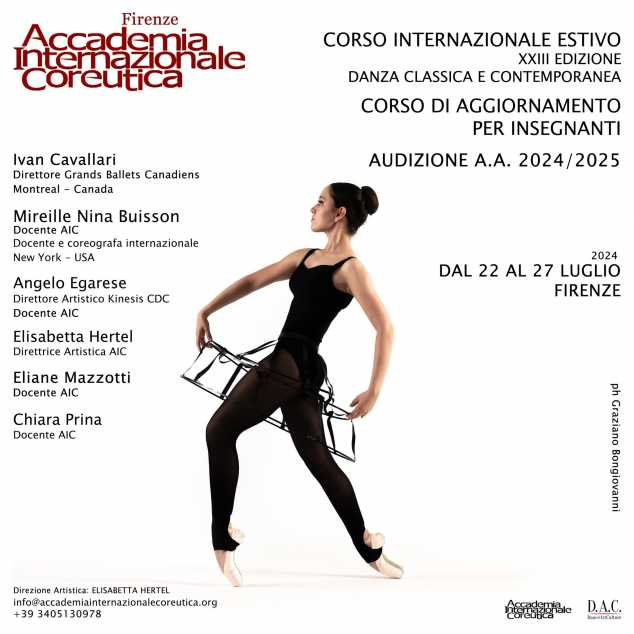 Accademia internazionale coreutica di Firenze presenta la XXIII edizione del corso internazionale